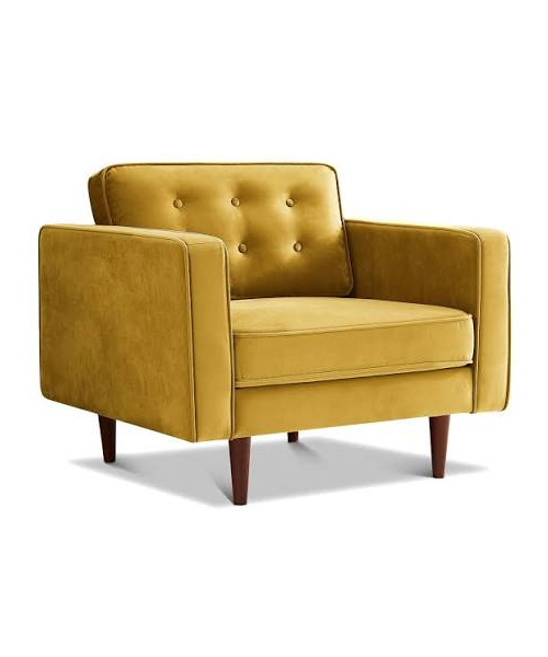 Mid In Mod Kirby Gold Velvet Armchair