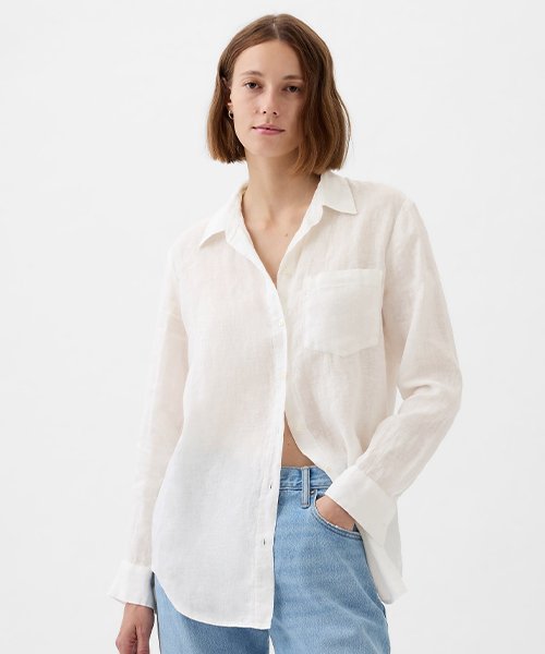 Linen boyfriend shirt