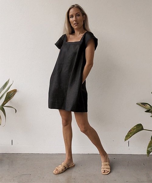 Linen mini dress