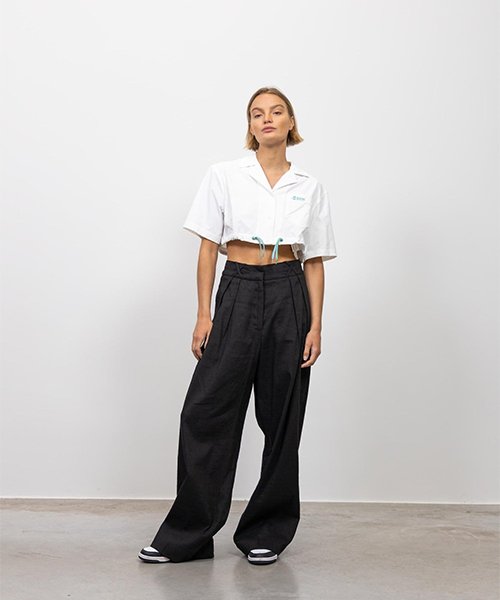 Tailored linen blend trousers